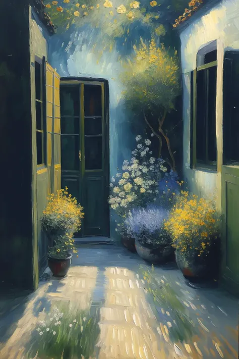 masterpiece,best quality,garden,oil painting,<lora:tbh123-:0.8>,style of Vincent van Gogh,