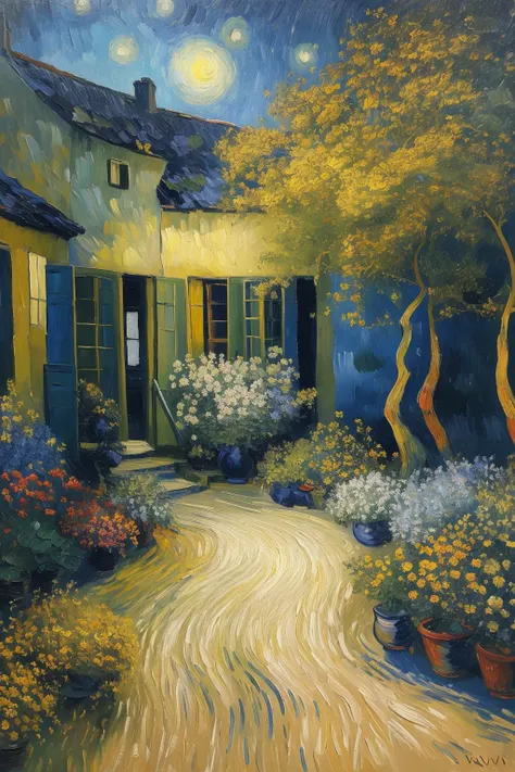masterpiece,best quality,garden,oil painting,<lora:tbh123-:0.8>,style of Vincent van Gogh,