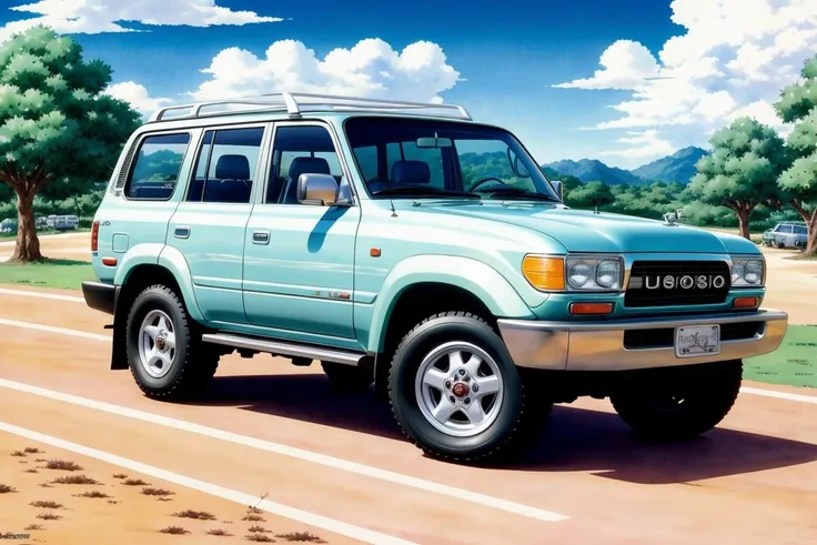 (anime), (illustration), cartoon, detailed, <lora:cruiser80:.7> cruiser80, masterpiece,best quality,official art,extremely detailed CG unity 8k wallpaper,illustration, vehicle focus, road, <lora:urushisato:.5> ((urushisato)) (((detailed background))), cute, funny, centered, award winning watercolor pen illustration, detailed, disney, isometric illustration, drawing, by Stephen Hillenburg, Matt Groening, Albert Uderzo