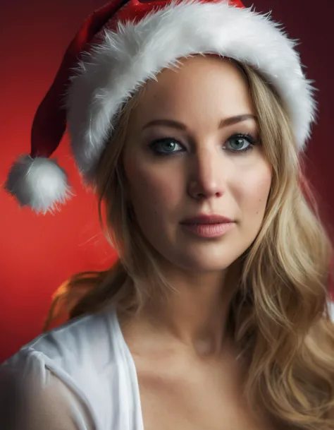 masterpiece, portrait photo of jnlw woman, wearing santa hat, 8k uhd, dslr, bright lighting, high quality, film grain, Fujifilm XT3
<lora:JenniferLawrenceXLDogu-000008:1>