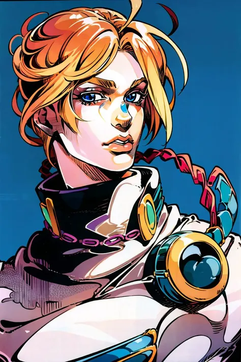 best quality, masterpiece, 1boy, solo, kamuiv1, <lora:kamui-10:0.8>, portrait,, <lora:TESTArakiHirohikoArt_v2:1>,arakistyle, jojo:0.8,