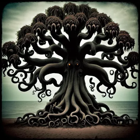 <lora:[XL]H.P.Lovecraft:1>cthulhu tree