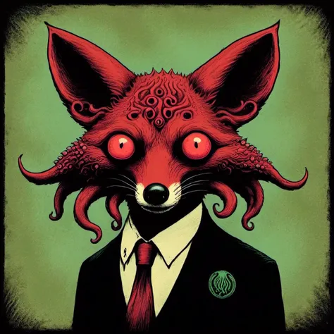 <lora:[XL]H.P.Lovecraft:1>cthulhu fox