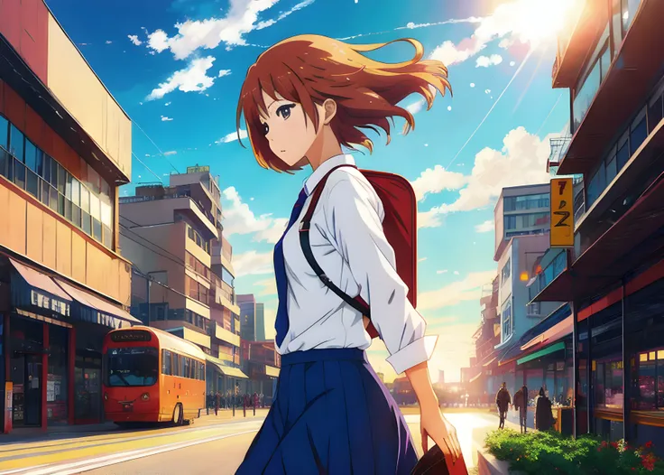 butterfly anime girl flying to work