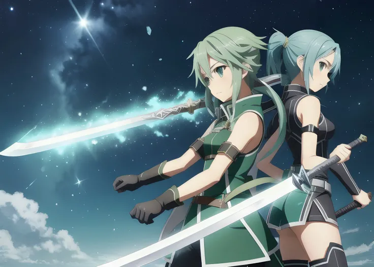 Sword Art Online II Scene - Sinon and Kirito Dueling[Eng Sub]