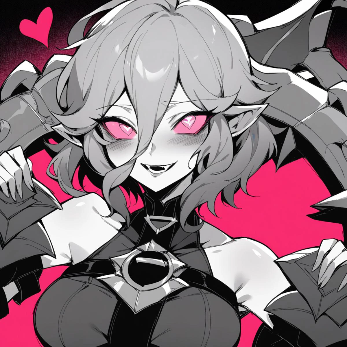 <lora:marvin:1> manga, greyscale, monochromel, Score_9, Score_8_up, Score_7_up, Score_6_up, <lora:Nyantcha V1:1>, briarlol, pink sclera, breasts, league of legends, manos en las mejillas, heart-shaped_eyes, *-*h <lora:sdxlpony_Briart3:1> monochromel
