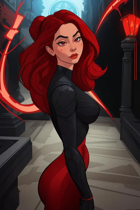 a woman in a red and black outfit with a crowd of people behind her, Artgerm, stanley artgerm lau, concept art, fantasy art, public venue, from side,
masterpiece, best quality, 3d, 3d background, intricate,