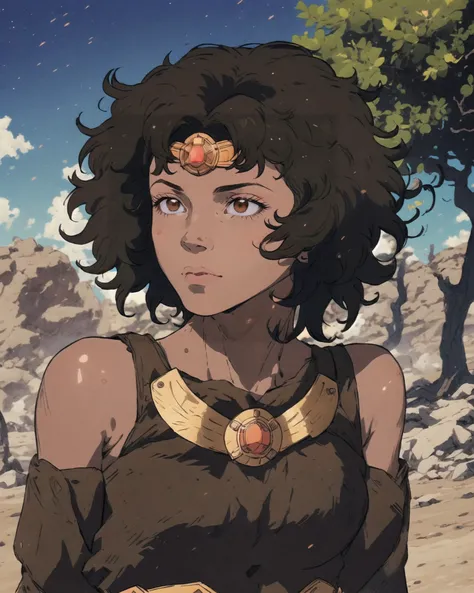masterpiece,best quality,highly detailed, sharp focus,
A ((Extreme Close Up of 1girl)),very detailed eyes,eyes focus,(look at the camera:1.2),
intense atmosphere, (dust particles:0.8), fantasy landscape background, dof, by Michael bay,anime style,
wearing gold chest plate,leather bodice,toned body,
<lora:Retro_Anime:0.65>
<lora:diana_dnd_V1:1> diana, dark skin, (african girl:1.2)