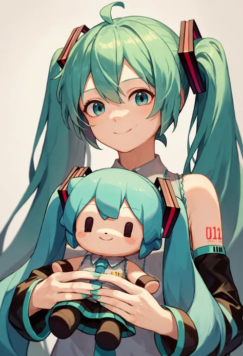 score_9_up score_8_up score_7_up, 1girl, holding character doll, hatsune miku, light smile
<lora:holding_fufu_pony_d16:1>