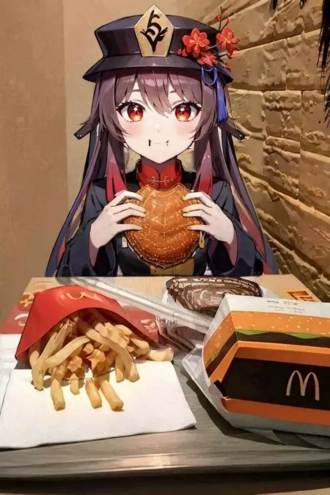 <lora:McDate_with_2D_Waifu:0.8>, McDate_with_2D_Waifu, smile, looking at viewer, ((masterpiece,best quality)), smug, <lora:hutao1-000009:1>, hutaodef,