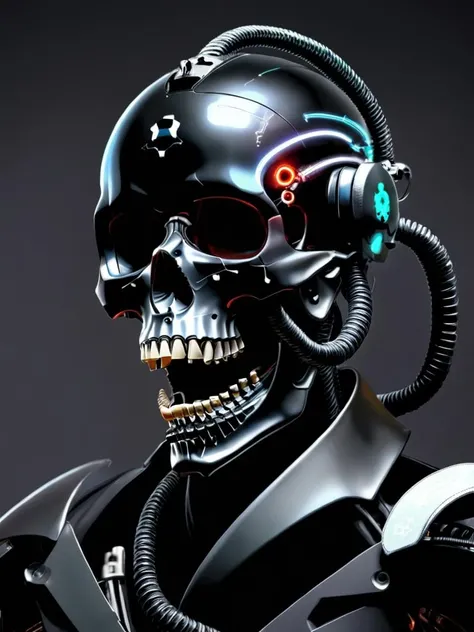 ((reelmech)), punk, Cyberpunk, rage, hate, Inferno, sangue, skull with red eyes and hair in a skeleton like pose, Arte digital escura, mas detalhada, portrait of a cyber skeleton, metal skull with red eyes, fantasy skull, Retrato detalhado de um ciborgue, undead cyborg head, close-up portrait goddess skull, arte digital hiper detalhada, horrific digital art, Esqueleto cyberpunk, arte digital altamente detalhada, sinistro altamente detalhado
