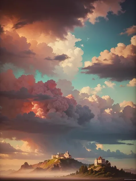 vibrant colors, soft focus, light leaks, dreamy atmosphere,
magic, ethereal, fluffy clouds,
fractal structures, imaginary subspaces, differential light scattering, negative light,
18th century french oil painting style,
((dromen in kleur))