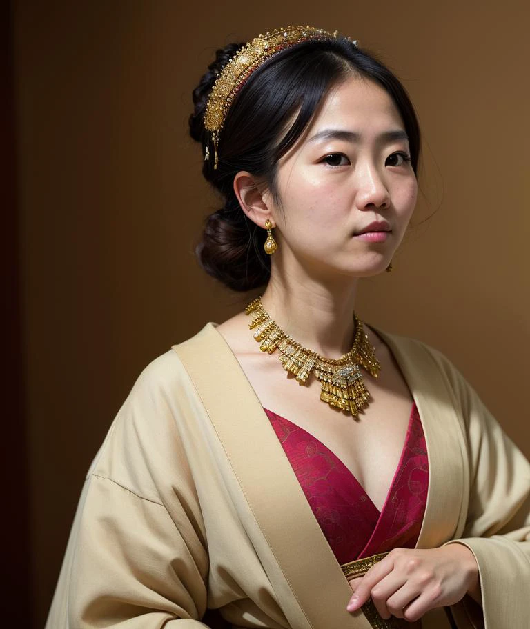 rembrandt style, masterpiece, best quality,
portrait of a beautiful young japanese woman, detailed facial features,
((backround defocused)):1.4, (depth of field):1.4