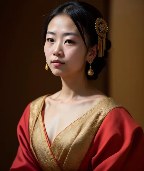 rembrandt style, masterpiece, best quality, 
 portrait of a beautiful young japanese woman, detailed facial features,
((backround defocused)):1.4, (depth of field):1.4