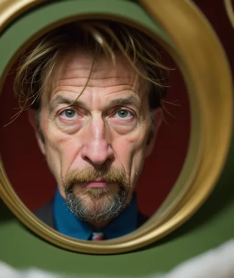 Hieronymus Bosch style, masterpiece, best quality,
portrait of a crazy man,
((backround defocused)):1.4, (depth of field):1.4