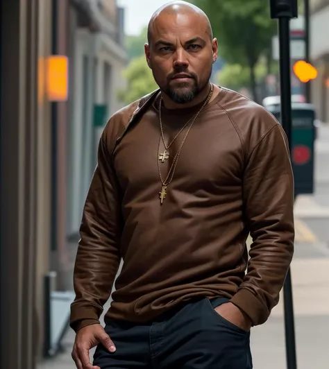 realistic style, masterpiece, best quality, 8k, artstation, sharp focus, ultrarealistic, high details, raw photo of
blackskinned bald Leonardi DiCaprio as street thug