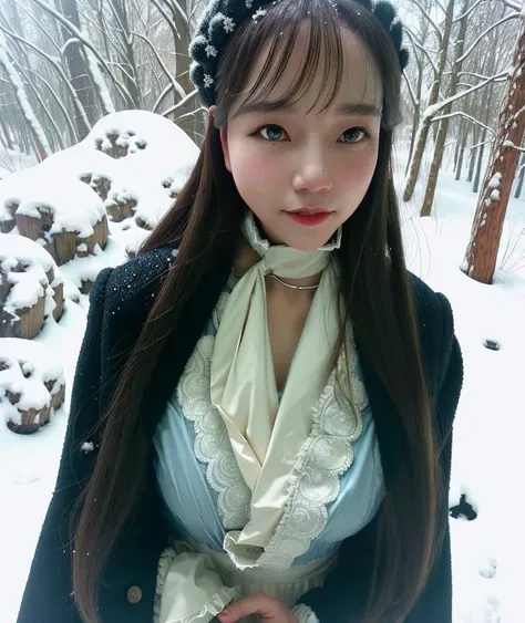 gurney style, portrait of happy victorian woman, natural skin texture, insane details, winter outdoor full body shot, damn lot of a snow, intricate details, hyperdetailed, ultrasoft side lighting
<lora:joYuri_v10:1>