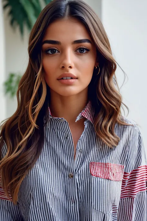<lora:trkshlds30:0.6>, a beautiful trkshlds girl with long hair and a red and white striped shirt is looking at the camera with a serious look on her face
masterpiece, ultra realistic, 8k, detailed, elaborate, high quality,