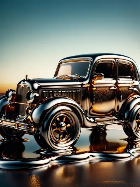 An elegant ral-motoroil vintage car participating in a quirky race with other ral-motoroil vehiclesv <lora:ral-motoroil-sdxl:1> <lora:EnvyBetterHiresFixXL01:0:hr=1>