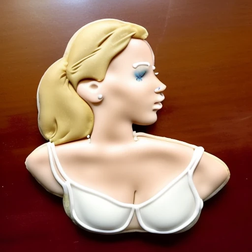 xmascookie of jennifer lawrence, on a wooden table