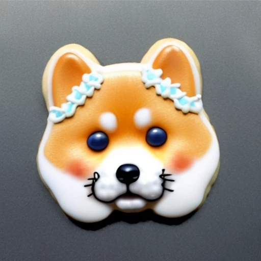 xmascookie of a shiba inu dog face