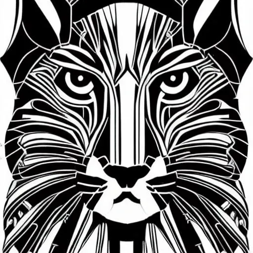 portrait, masterpiece, best quality, silz style, <lora:silhouette_last:1> Geometric dazzlement, swirling elegant shapes, Egyptian, (cat)
