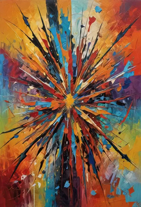 random subject on random background, surreal and abstract art, expressionist oil painting, bold brushstrokes, vivid colors, perfect rule of thirds composition