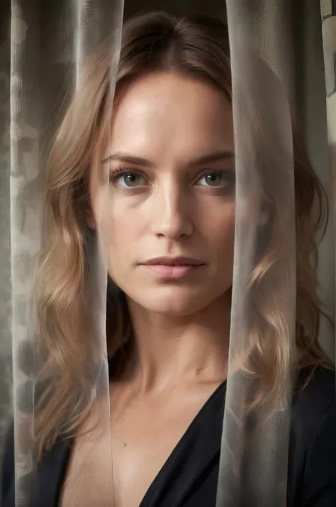 BMAIW, portrait photo of a woman, behind transparent curtains <lora:BMAIW_sdxl_scaled_128_v3:0.75>