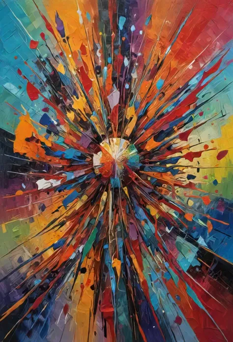 random subject on random background, surreal and abstract art, expressionist oil painting, bold brushstrokes, vivid colors, perfect rule of thirds composition