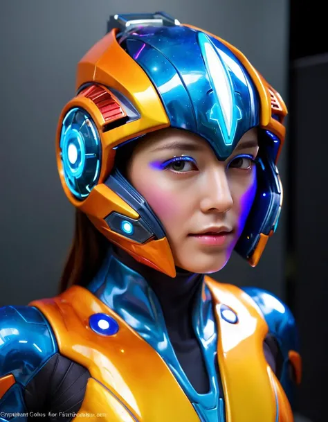 photo of Radiant starburst enhanced Spectrum colors optimized Futuristic suit high tech Facial details