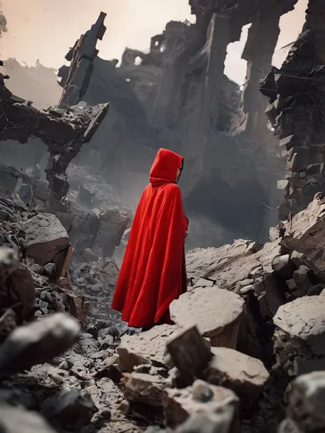 score_9,score_8_up,score_7_up,score_6_up,score_5_up,score_4_up,a painting of a ghostly figure in a red cloak standing in a desolate landscape. The figure is surrounded by a red mist and is standing on a pile of rubble. The painting is in a realistic style and is quite detailed. The colors used in the painting are mainly red gray and blue, <lora:Eldritch_Digital__Painting_for_Flux:1>