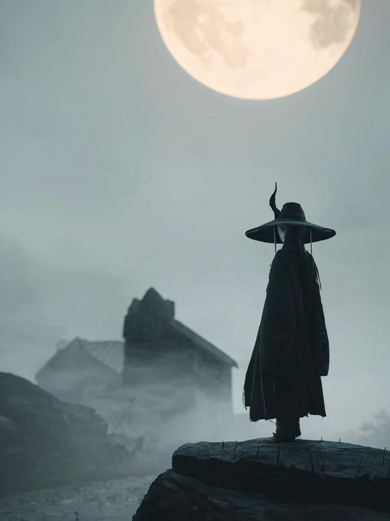score_9,score_8_up,score_7_up,score_6_up,score_5_up,score_4_up,{
"sui_image_params": {
"prompt": "zavy-bcklt, A squat, heavyset creature with a moon-like face, his skin an almost ghostly white, smooth yet unnaturally featureless. His eyes are black, bottomless pits that give off an eerie sense of knowing. Wrapped in a tattered, oversized coat, his body is hulking and deformed beneath it. A faint, eerie white rimlight outlines his body, causing the fog around him to glow faintly, adding an ethereal, ghostly presence as he stands in a forgotten, decayed cemetery overrun with mist.",
"model": "FLUX.1-schnell-dev-merged-fp8-4step",
"seed": 976539315,
"steps": 4,
"cfgscale": 1.0,
"aspectratio": "Custom",
"width": 832,
"height": 1216,
"refinercontrolpercentage": 0.1,
"refinermethod": "PostApply",
"refinerupscale": 1.5,
"refinerupscalemethod": "pixel-lanczos",
"loras": [
"zavy-bcklt-flx"
],
"loraweights": [
"1"
],
"automaticvae": true,
"negativeprompt": "",
"swarm_version": "0.9.2.2",
"date": "2024-09-17",
"generation_time": "0.02 (prep) and 186.45 (gen) seconds"
}
}