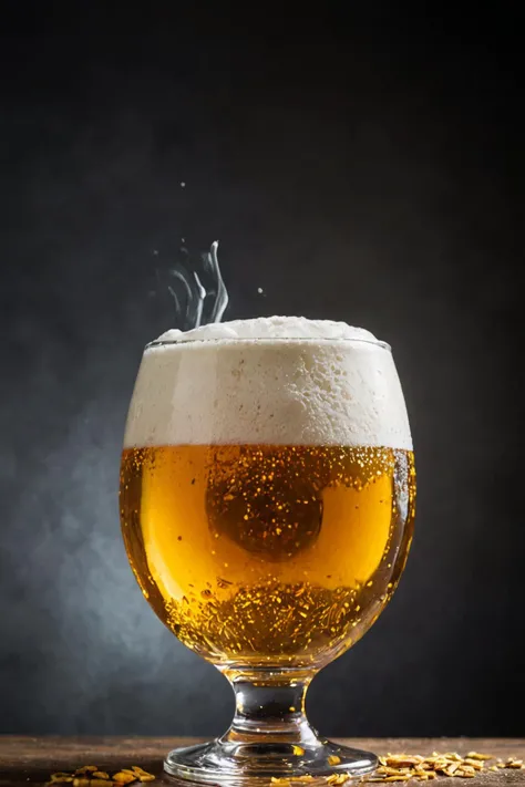 ((Wheat Beer style, pale straw to golden, white foamy head, hazy, high carbonation)), beer glass, ((Low angle (from behind) view Close shot)), studio setup, product photography, <lora:add-detail-xl:0.3> <lora:detailed_notrigger:0.3> <lora:great_lighting:1> great lighting <lora:neg4all_bdsqlsz_xl_V91:1> <lora:xl_more_art-full_v1:0.4>