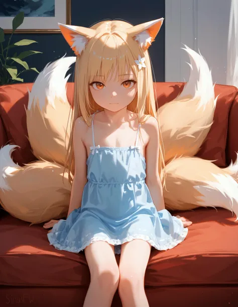 score_9,score_8_up,score_7_up,source_anime,
BREAK
(absurdres,highres),(high quality,best quality),(masterpiece:0.5),
1girl,solo,(cute, petite:0.6),(flat chest:0.7),(skinny:0.5),(pale skin:0.5),
BREAK
looking at viewer,looking at viewer,
long hair,
animal ears,
fox tail,kitsune,multiple tails,
indoors,