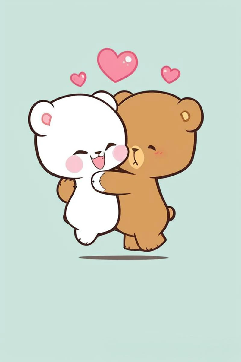 score_9, score_8_up, score_7_up, cute, chibi, mocha (brown bear) and milk (white bear), simple background, hug, heart, happy, joy, 1girl and 1boy,
fixl-art, zPDXL, <lora:Character_Milk_and_Mocha:1>