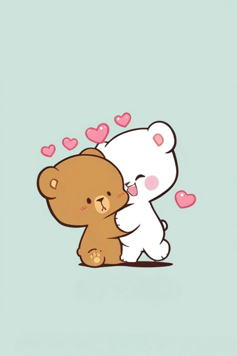 score_9, score_8_up, score_7_up, cute, chibi, mocha (brown bear) and milk (white bear), simple background, hug, heart, happy, joy, 1girl and 1boy,
fixl-art, zPDXL,    <lora:Character_Milk_and_Mocha:1>