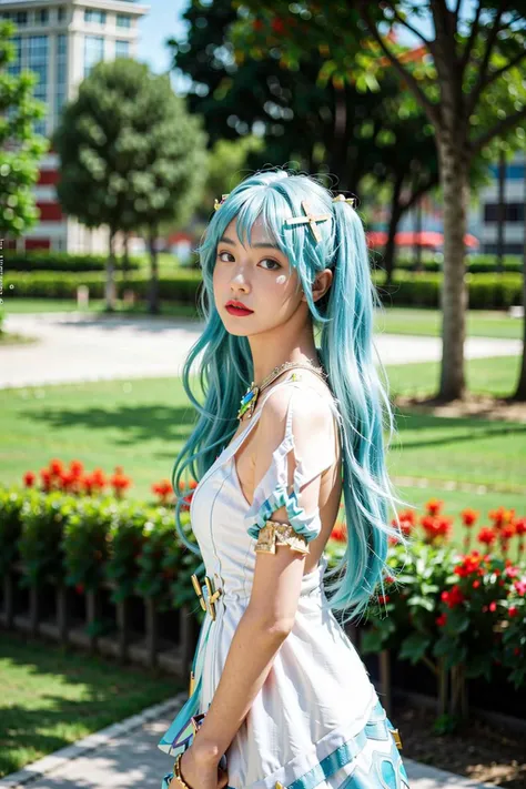 (masterpiece, best quality:1.4), (standing:1.5), (full body:1.4), (looking at viewer:1.2), 1girl, shiny skin, night sky, full moon, Menphina, blue eyes, blue hair, crown, aqua eyes, aqua hair, luxury dress, white blue dress, pale skin, glowing eyes, golden armor arm, aqua_eyes, aqua_hair, jewelry, white_dress, crown, one wing, accidental exposure panties, seat, white panties, beautiful face, (highly detailed face), highly detailed eyes, highly detailed skin, skin pores, subsurface scattering, realistic pupils, medium breast, full face blush, full lips, detailed background, depth of field, volumetric lighting, sharp focus, absurdres, realistic proportions, good anatomy, (realistic, hyperrealistic:1.4), 16k hdr,