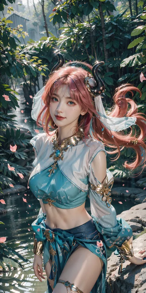 <lora:nilou_realistic:0.65>, ((nilou_realistic)),((beautiful face)),( standing naturally with no pose:1.5), 1 girl,(navel), (red long hair, twin tails, skirt,crop top, long sleeves, o-ring legwear, nilou's sandals), (full body:1.3),<(best quality, extremery best quality, masterpiece:1.5), (realistic, intricate details:1.2), (photorealistic:1.4), (extremely intricate:1.2), highres, ultra highres, ultra-detailed, absurdres, incredibly absurdres, extremely detailed, high quality, high resolution, hyperrealistic, ultra-realistic, hyper-detailed, top quality, best, fine detail, massive detail, Highly detailed, extreme detailed, highest detailed, high-res, absolutely resolution, reflection, (refraction:1.4)>, BREAK, 1girl, solo, looking at viewer, flat bangs, (young cute beautiful 18-year-old girl:1.1), 3d face, beautiful girl, Beautiful face, pretty, girlface, kpop idol, supermodel, stunning innocent symmetry face, (hand of Guido Daniele), perfect body, medium breast, slim waist, slim legs, (high detailed skin:1.2), glowing eyes, goddess, natural skin texture, shiny skin, White skin, Beautiful detailed face, detailed face, real skin texture, cute delicate face, finely detailed face, golden ratio, golden ratio face, expressive eyes, perfect face, perfect skin, flawless face, clear face, shiny hair, pale skin, Proper body proportion, perfect anatomy, realistic skin texture, luscious lips, glossy lips, natural makeup, beautiful bright pupils, slender figure, intricate eyes, detailed pupils, detailed face and eyes, longeyelashes, blush, good hand, perfect hands, pretty face, beautiful female bodies, finely detailed skin, oily shiny skin, BREAK, (((((golden hour, Sakura tree background, petals falling, dawn light, cobblestone pathway, building pavilion, chinese buildings, moutains, misty lake, ancient chinese background, puddle, after the rain, wet grass and trees, (sky overcast with a rainbow), (sunlight reflection), flower sea, in a meadow, (waterfall:1.2), ((breeze)), flying splashes, flying petals, leaves, nature, river, (forest), (bloom), bloom effect, detailed beautiful grassland with petal, flower, butterfly, petal, (((surrounded by heavy floating petal flow))), flowers, red lips, (chinese style countryard), (pond),(Luminescent Particles:1.4), (glow:1.1), beautiful sunset, wind, fog, (Pink hair:1.3), outdoors,(ahoge), (violet eyes), (golden accessories), (iridescent colors), watercolor, available light, detailed light, smile, volumetric fog, beautiful lighting, colorful refraction, Rembrandt lighting, Cinematic, pixel art, game art, key visual, surreal, PBR Texturing, Anisotropic Filtering, Maximum Clarity And Sharpness, Albedo And Specular Maps, Multi-Layered Textures, Surface Shading, Sub-Pixel Convolution, Sub-Pixel Convolution, Accurate Simulation Of Light-Material Interaction)))), BREAK, <blurry foreground, broad light, volumetric light effect, matte painting, perfectly defined features, volumetric lighting, Tone Mapping, Lumen Reflections, Global illumination, Ray Tracing, Screen Space Global Illumination, Accent Lighting, 32k, Natural Lighting, volumetric, cinematic masterpiece, Rule of thirds, high dynamic range, Multi-exposure HDR capture, cinematic render, game cg cinematic, atmospheric perspective, scene, epic dynamic frame, motion blur, ((cinematic look, Film look)), rim light, 4k textures, adobe lightroom, photolab, insane details, hyperdetailed, exposure blend, professional color grading, professional color correction, aerial perspective, particles and dust in beams of light, cinematic scene, dynamic lighting, sharp details, lomography, soft focus, light leaks, bold hues, atmospheric depth, (explosive light and shadow:1.2), aesthetics, intricate designs, ultra realistic digital art, (zentangle, mandala, tangle, entangle), (fractal art), elegant, vivid colours, floating particles, particles, dramatic, epic, (ink drawing, oil painting detailed), (dramatic lighting:1.2), (eye focus, face focus, character focus, close-up face:1.3), (dutch angle, cowboy shot:1.1), RAW, huge filesize, extremery detailed CG, Photo, 8k uhd, cinematic atmosphere, trending on artstation, award-winning glamour photograph, highly detailed photo, official art, beautiful and aesthetic, unity 8k wallpaper, beautiful, highly detailed CG illustration, best illustration, intricate, Amazing, emotional, analog, painting, digital painting, concept art, Oil Painting, illustration, Classical art, Renaissance, Romanticism, Neoclassicism, Color Palette, depth and contrast, Vibrant colors, saturated, rich saturation, color harmony, vivid palette, concept-art, design style, detail character, concept render, colorful, analog photography, dreamy atmosphere, specular highlights, atmospheric lighting, (dynamic angle, dynamic pose :1.3), (shiny, clothes reflecting light, lens flare, bloom effect, light particle, lens glare:1.3), realistic lighting, cinematic light, (cinematic lighting), light in the face, soft lighting, saturated colors, detailed background, sharp focus, 8k high definition, perspective, Master Composition, roughness, post-processing, soft shadows, realistic shadows, ambient occlusion, ray-tracing, subsurface scattering, photon mapping, physically-based rendering, octane rendering, unreal engine 5, ue5 rendering, Adobe After FX, dslr, RTX, Best character details, radiosity, sharp, antialiased, RAW photo, HDR, 8k, 4k, (((Photographed by Roger Deakins, using a RED Monstro 8K VV camera and a series of high-end lenses))), ((Hasselblad photography)), (film grain:1.4), Kodak portra 400, ((Fujifilm X-T5)), professional photograph, depth of field, caustics, Broad lighting, diffuse lighting, rim lighting, two tone lighting, textile details, visible pores, high resolution scan, professionally color graded, photographic reality, automatic white balance, best lighting, detailed shadow, high contrast, strong light and shadow>, (PureErosFace_V1:0.5), (ulzzang-6500:0.5), (kbxll:0.6), <lora:FilmVelvia2:0.15>,