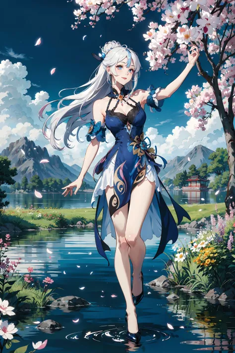 (masterpiece),(best quality), girl,((ultra-detailed)), (highly detailed CG illustration),(expressionless),, (masterpiece),(best quality), girl,((ultra-detailed)), (highly detailed CG illustration),(expressionless),, (best quality:1.2),masterpiece,realistic8K UHD,High definition,(1girl:1.2),High quality texture,intricate details,detailed texture,finely detailed,high detail,extremely detailed cg,High quality shadow,a realistic representation of the face,Detailed beautiful delicate face,Detailed beautiful delicate eyes,a face of perfect proportion,Depth of field,Cinematic Light,Lens Flare,Ray tracing,perspective, hyper breasts:1.9), (sagging breasts:1.6), (high_quality), [nsfw], distinct_image, high_resolution, (full body:1.4), [[dynamic angle]], dynamic pose, (lustrous skin), solo focus, (pubic hair), (finely detailed beautiful eyes and detailed face:1.4),arm behind back, (detailed face), (hair streaked hair), light source contrast, lens flare, buzzcut, hair_over_one_eye, withering look,long hair, pa,masterpiece:1.7, (high_quality dress and innerware), solo focus,[[colored_innerwear]], (full body:1.3), [[dynamic angle]], dynamic pose, (pubic hair), (finely detailed beautiful eyes and detailed face:1.2),cute, beautiful detailed eyes,(hair streaked hair), hair_over_one_eye:1.1,(detailed background) , wide shot, pastel, a girl, forest, spring \(season\), cherry blossoms, wind, leaf,river,stone, shine, shiny ,