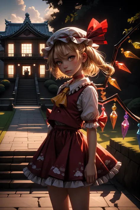 flandre scarlet,1girl, teddy_bear, solo, wings, mob_cap, holding_stuffed_toy, simple_background, crystal, frills, one_side_up, red_bow, looking_at_viewer, cowboy_shot, black_choker, standing, long_sleeves, black_background, closed_mouth, red_ribbon, glowing, bowtie, hat_ribbon, grey_background, expressionless, petticoat, hair_ribbon, red_dress, red_vest, wide_sleeves, shirt, yellow_ascot, red_skirt <lora:flandre:1>,star-shaped_pupils,symbol-shaped_pupils,. gorgeous,key visual, vibrant, studio anime,award-winning, professional, highly detailed,high budget, cinemascope,
Step into the iconic Tokyo Imperial Palace, surrounded by beautiful gardens and moats, and explore its historic buildings, including the famous Nijubashi Bridge
