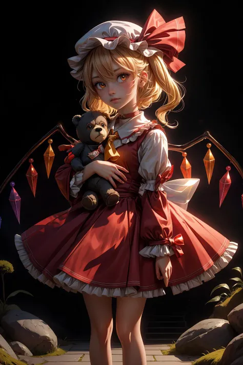 flandre scarlet,1girl, teddy_bear, solo, wings, mob_cap, holding_stuffed_toy, simple_background, crystal, frills, one_side_up, red_bow, looking_at_viewer, cowboy_shot, black_choker, standing, long_sleeves, black_background, closed_mouth, red_ribbon, glowing, bowtie, hat_ribbon, grey_background, expressionless, petticoat, hair_ribbon, red_dress, red_vest, wide_sleeves, shirt, yellow_ascot, red_skirt <lora:flandre:1>,star-shaped_pupils,symbol-shaped_pupils,. gorgeous,key visual, vibrant, studio anime,award-winning, professional, highly detailed,high budget, cinemascope,
Experience the tranquility of a moss garden (kokedera), with its lush greenery, soft carpet of moss, and carefully placed rocks, creating a serene and harmonious environment