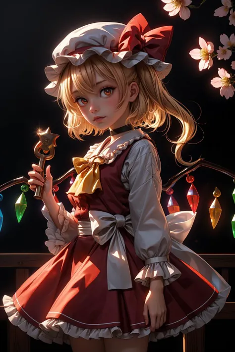 flandre scarlet,1girl, teddy_bear, solo, wings, mob_cap, holding_stuffed_toy, simple_background, crystal, frills, one_side_up, red_bow, looking_at_viewer, cowboy_shot, black_choker, standing, long_sleeves, black_background, closed_mouth, red_ribbon, glowing, bowtie, hat_ribbon, grey_background, expressionless, petticoat, hair_ribbon, red_dress, red_vest, wide_sleeves, shirt, yellow_ascot, red_skirt <lora:flandre:1>,star-shaped_pupils,symbol-shaped_pupils,. gorgeous,key visual, vibrant, studio anime,award-winning, professional, highly detailed,high budget, cinemascope,
Visit the majestic Kiyomizu-dera Temple in Kyoto, famous for its wooden stage that offers panoramic views of the city, especially during the cherry blossom and fall foliage seasons