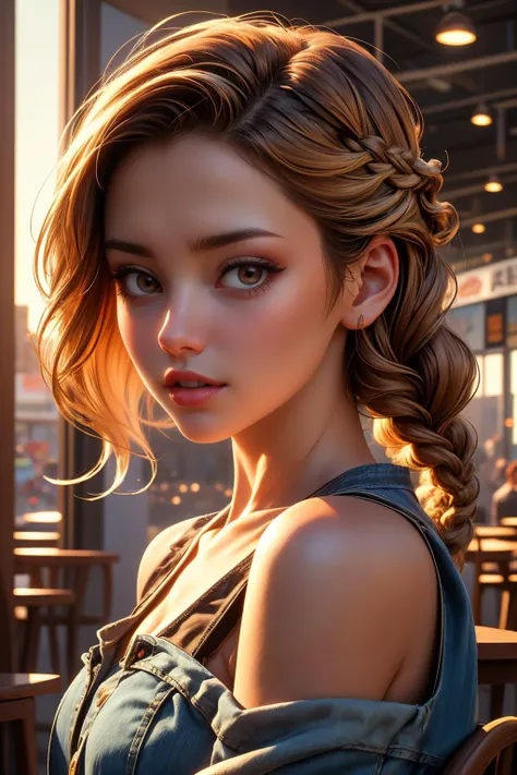 (ultra realistic,32k, masterpiece:1.2),(high detailed skin:1.1),( high quality:1.1),
detailed hair,
intricate detail,
(detailed realistic background:1.3),
realistic lighting,
[cinematic lighting|sunset lighting],
masterpiece,
high quality,
32k,
hyperrealism,
soothing tones,
muted colors,
high contrast,
soft light,
sharp,
artistic photoshoot, senior,cute,slender,european, eyes,pale cheeks,square face shape with angular jaw,natural "no-makeup" makeup,detailed hair,small breasts,legs, perfect fingers,black stockings,wearing 90's inspired clothing, including bare shoulder ruffled satin tops, short denim mini skirt ,Blonde herringbone braid hairstyle,
((best quality)), ((masterpiece)), ((realistic)), Step into the 512x768 interior of a large mart, captured in stunning realism. The bustling environment and vibrant displays create a visually captivating experience. The lighting is balanced, showcasing every detail. on eye level, scenic, masterpiece