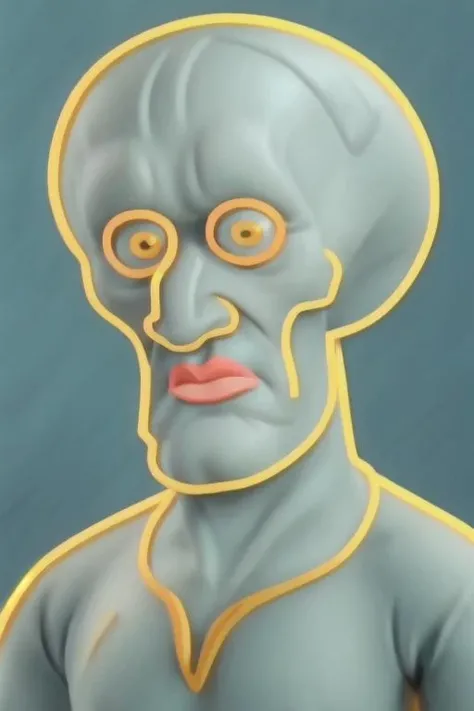 <lora:glass_painting:1.2> character portrait of a handsome-squidward character <lora:handsome-squidward:1>, closeup