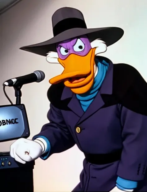 <lora:drwd3:0.7> cartoon, drwd, duck, hat, his, purple, wearing, (by Katsuhiro Otomo), (Dvd Screengrab of 1985's BBC television), flat lay of knolling piles of elven eWaste by Stephen Wilkes, in cstle as background, biohazard, eerie, f/11, by Ali Erturk,
classic propaganda in favor of black metal terminator robots in black and white
