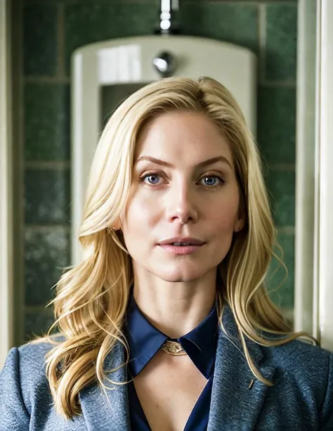 A stunning intricate full color portrait of (sks woman:1), Elizabeth Mitchell ,wearing suggestive and sexy school uniform, smirking, epic character composition, by ilya kuvshinov, alessio albi, nina masic, sharp focus, natural lighting, full body in frame,  beautiful eyes, subsurface scattering, f2, 35mm, film grain,
, restroom, urinal,  <lora:restroom_v0.2a:1>, sfw, <lyco:locon_elizabeth_v1_from_v1_64_32:1.2>