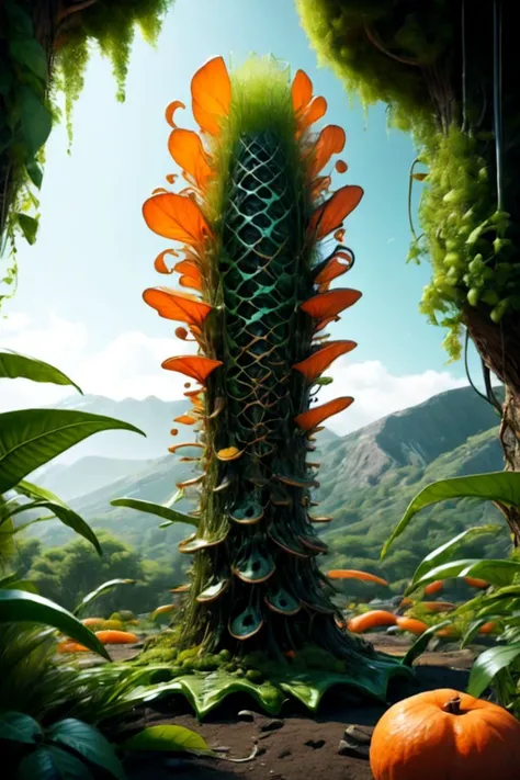 masterpiece, (realistic:1.5),  <lora:GaiasDaugthers-000014:1> donmg414, Medium-sized Irregularly Colored Matting Spreading plant, Velvety Texture Hollow Woody Stem, Warty,  TealBlue Receptacle Whorled flower, Ovate, Bronzete Silique fruit, Striped, Sepaloid, Spiral, Parasitic root