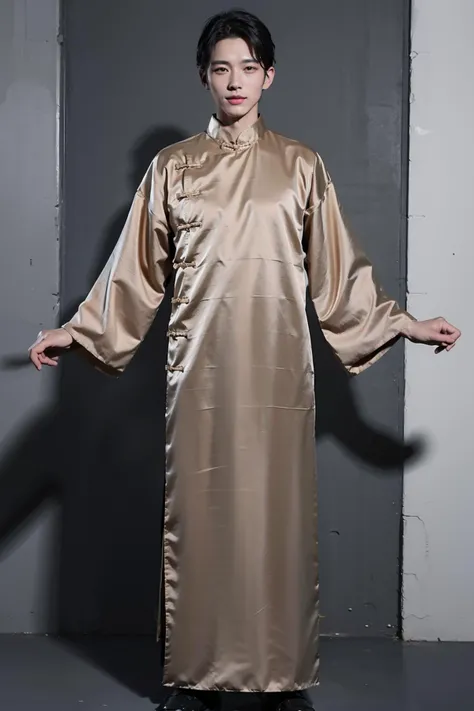 handsome male,look at viewer,brown chinese style robe,<lora:xiangsheng-v2:0.6>