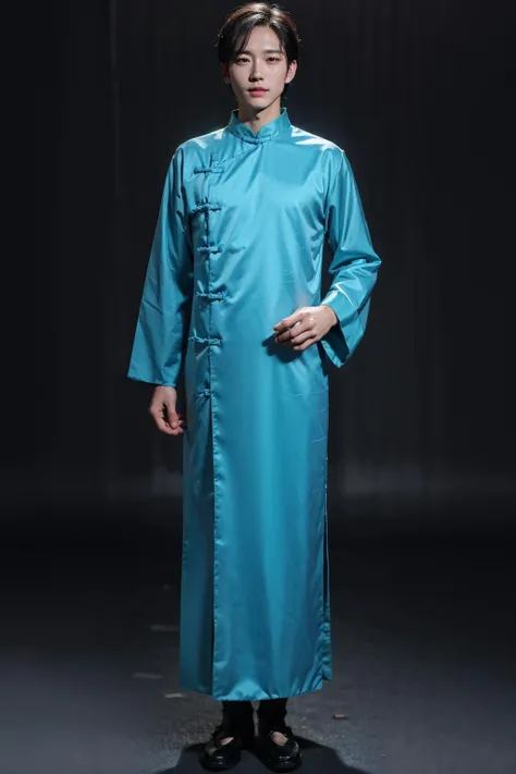 handsome male,look at viewer,dark blue chinese style robe<lora:xiangsheng-v2:0.6>