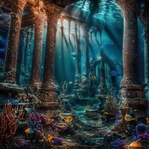 (masterpiece:1.2), (best quality,:1.2), 8k, HDR, ultra detailed, ((photorealistic)), professional light, cinematic lighting, fashion photography, ambient lighting, <lora:detail_slider_v4:2.5>, UnSea, an underwater magical fantasy city, <lora:UnderSea-10:1>, epiCPhoto